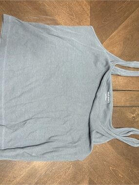 Old Navy Women's Dusty Blue Ribbed Scoop Tank